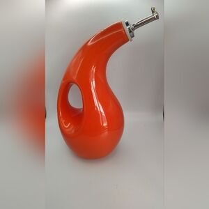 Rachael Ray Curved Orange Glazed Ceramic Evoo Olive Oil Dispenser